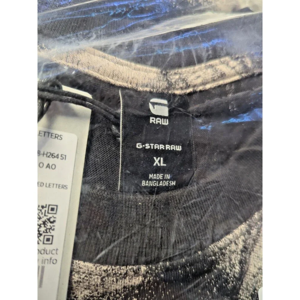 G-Star Raw T-Shirt, Mens XL, G-Star Light Chalk Sprayed Letters Crewneck T-Shirt - Picture 12 of 15
